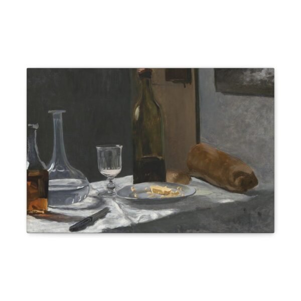 Still Life with Bottle, Carafe, Bread, and Wine - Claude Monet c1862-63 - Image 2