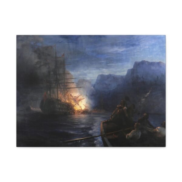 The Burning of the Turkish Flagship - Ivan Ayvazovsky 1881 - Image 2