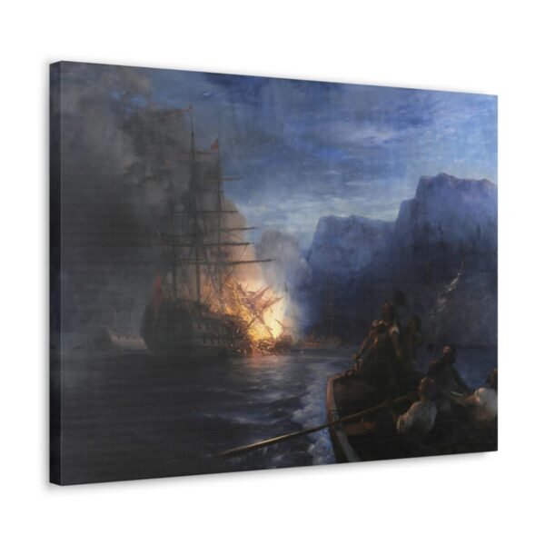 The Burning of the Turkish Flagship - Ivan Ayvazovsky 1881